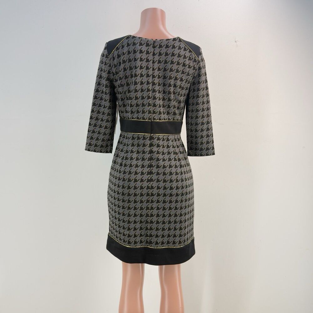 MEW -VTG 80s 90s Leslie Fay Women  Dress Size 8 Black Gold - Picture 4 of 16